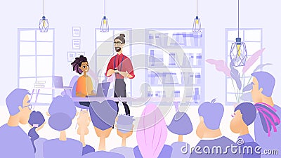 Illustration Planned Meeting Employees Company Vector Illustration