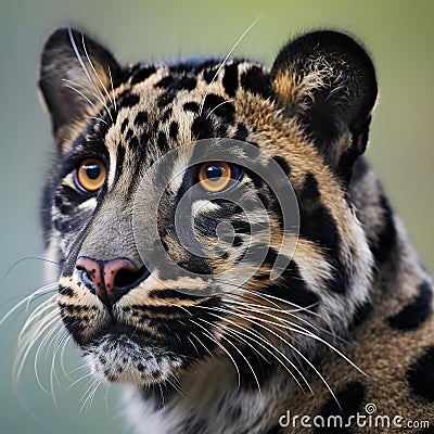 Portrait of a leopard (Panthera onca) Cartoon Illustration