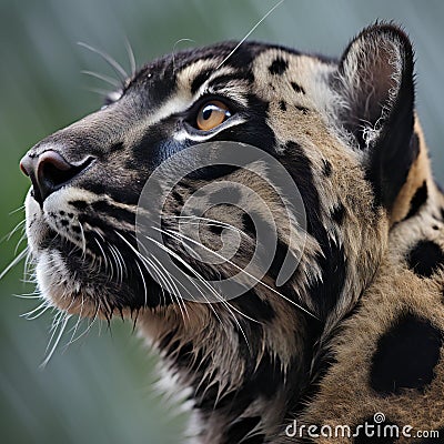 Portrait of a leopard (Panthera pardus) Cartoon Illustration