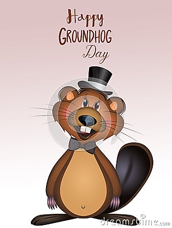 Postcard for groundhog day Stock Photo