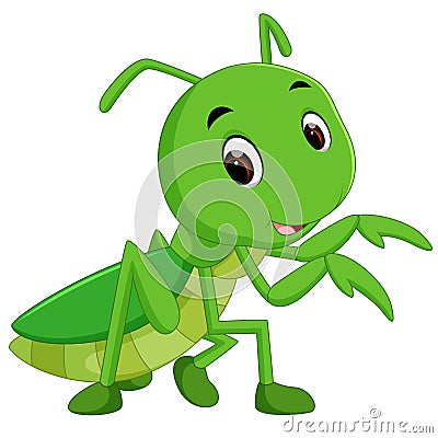 Praying mantis cartoon Vector Illustration