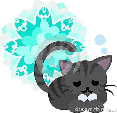 The illustration of pretty cat Vector Illustration