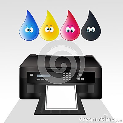Illustration of printer cartridges Cartoon Illustration