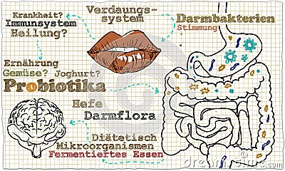 Illustration about Probiotics in Classic Style Stock Photo