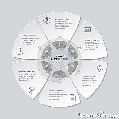 Illustration Process chart. Abstract Circle Business options, Marketing. Vector Illustration