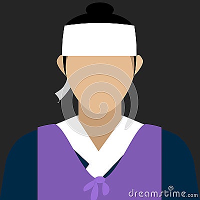 Illustration profile icon, avatar joseon soldier, male Stock Photo