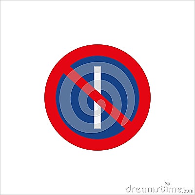 Illustration of a prohibiting road sign for web or mobile design isolated on a white background Cartoon Illustration