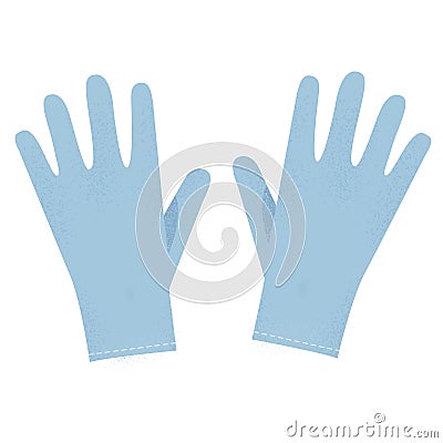 Protective Blue Gloves Illustration Vector Illustration