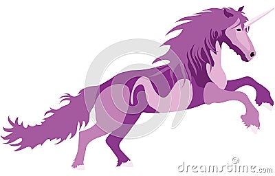 Illustration purple Unicorn Vector Illustration