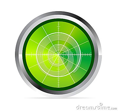 Illustration of radar or oscilloscope monitor Vector Illustration