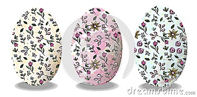 Illustration of Realistic Vector 3D Easter Egg Set. Happy Easter Painted Vector EPS10 Stock Photo