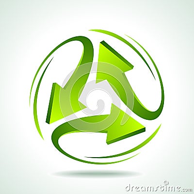 Illustration of recycle arrow on background Vector Illustration