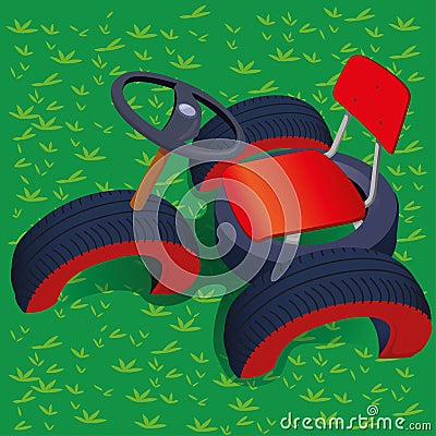 Illustration of a recycled toy for children playground Vector Illustration