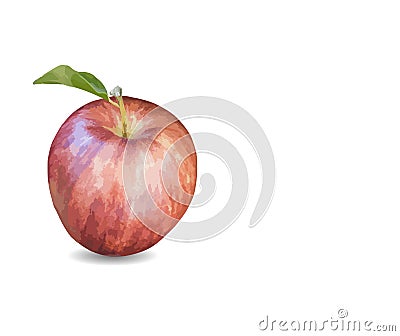 Illustration, red apple gala, 1 fruit,.. Stock Photo