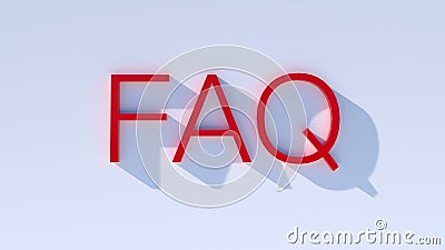 Illustration of red FAQ icon - communication concept for contact and service use Cartoon Illustration