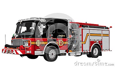 Illustration of Red Fire Truck in Vector file 2 Stock Photo