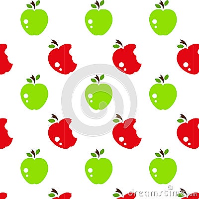 Illustration of a red and green apple sign on an isolated background Cartoon Illustration