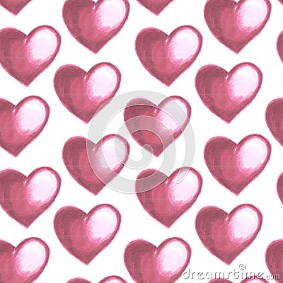 Illustration of red heart pattern Stock Photo
