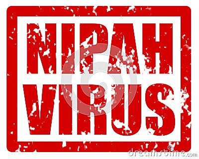 Illustration of red stamp with NIPAH VIRUS text with grunge effect Stock Photo