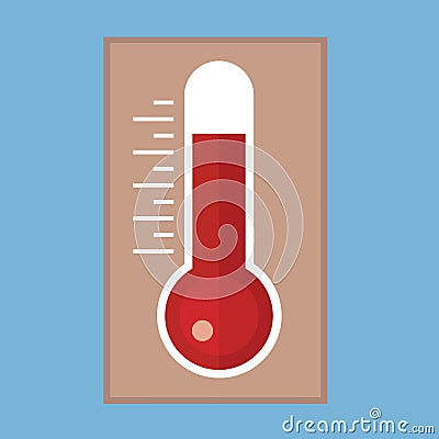 Illustration of red thermometers with different levels, flat style, EPS10 Stock Photo
