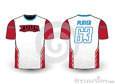Sports jersey with player logo number and name Cartoon Illustration