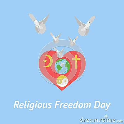 Illustration of religious freedom day Cartoon Illustration