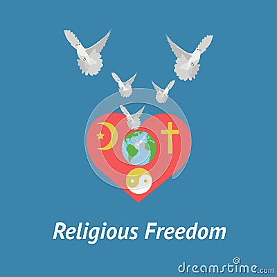 Illustration of religious freedom day Cartoon Illustration