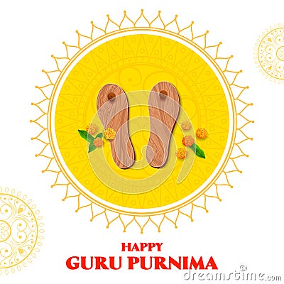 Religious holiday background for Happy Guru Purnima festival celebrated in India Vector Illustration