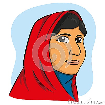 Illustration representing a girl with hijab, Middle East, Arabic, Indian Vector Illustration