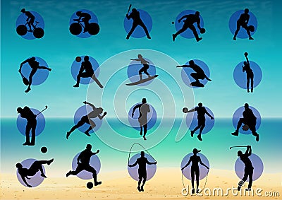 Illustration represents pictogram of varied sports, several games. Ideal for sports and institutional materials Vector Illustration