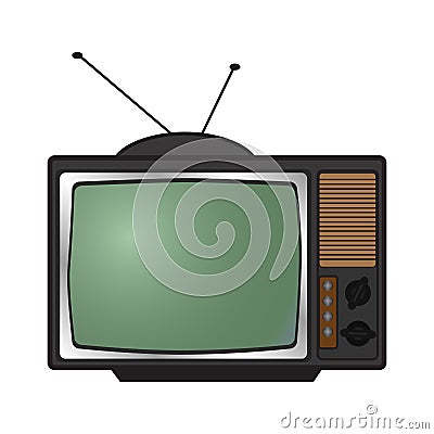 Illustration of retro tv Vintage icon for screen wallpaper design. illustration. Isolated . Communication icon symbol. Cartoon Illustration