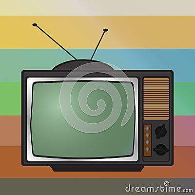 Illustration of retro tv Vintage icon for screen wallpaper design. illustration. Isolated . Communication icon symbol. Cartoon Illustration