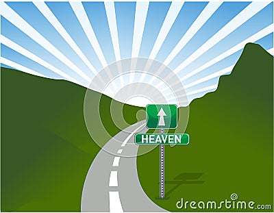 Illustration of road to heaven Vector Illustration