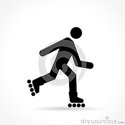 Roller skate icon on white background Vector Illustration