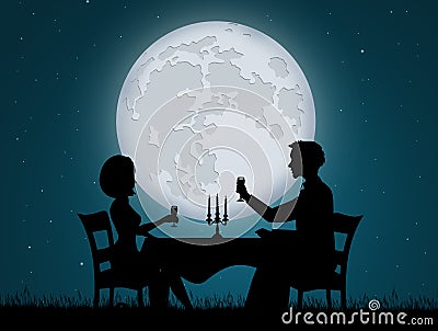 Romantic dinner candlelight for two Stock Photo