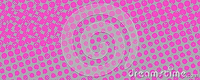 Illustration of rows of abstract pink circles over the pink surface Cartoon Illustration