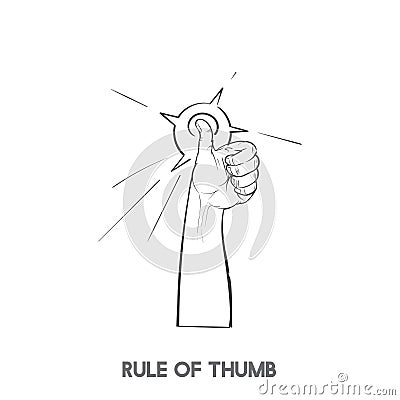 Illustration rule of thumb design Stock Photo