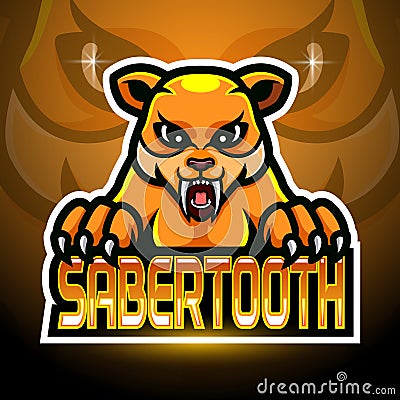 Sabertooth esport logo mascot design Vector Illustration