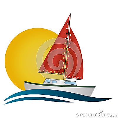 Of vagueness in vagueness on my sailboat, life is beautiful! Vector Illustration