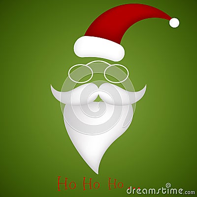 Illustration of Santa hat, glasses, mustache and b Vector Illustration