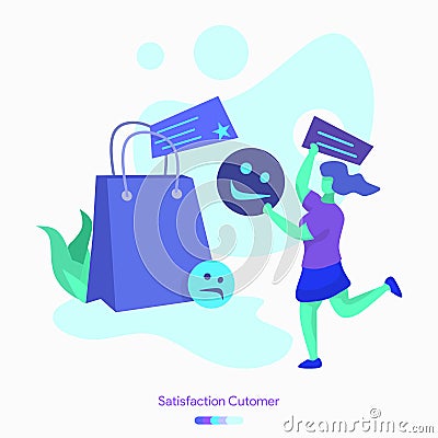 illustration Satisfaction Customer Vector Illustration