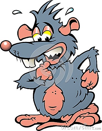 illustration of an scared Rat Vector Illustration