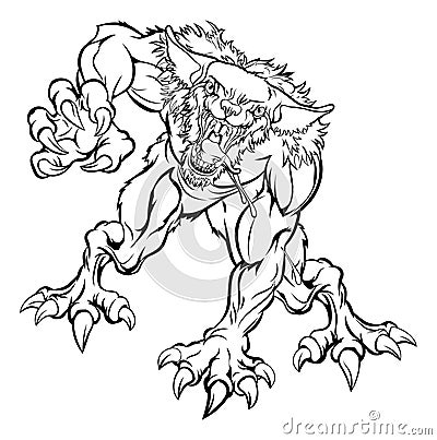 Scary Werewolf Monster Character Vector Illustration