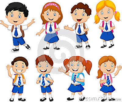 Illustration of school children cartoon Vector Illustration