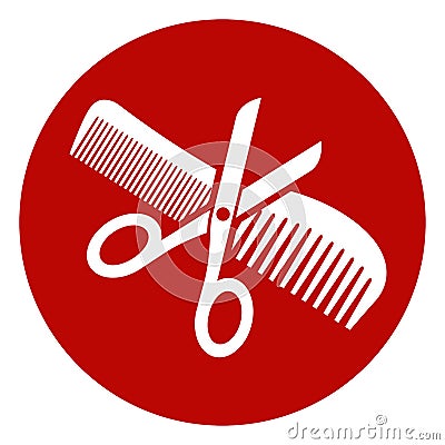 Scissors and comb icon Vector Illustration