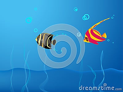 Illustration sea-bottom scene Vector Illustration