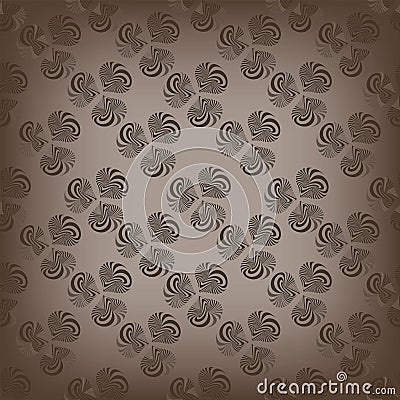 An illustration of a seamless abstract pattern consisting of multiple repeating spiral shapes. Cartoon Illustration
