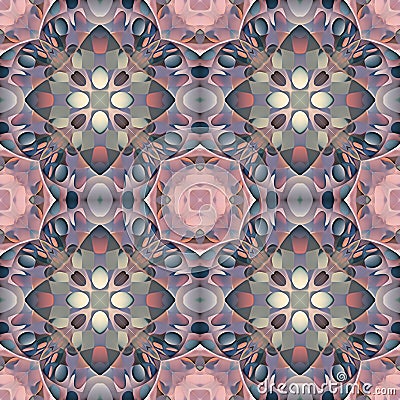 Seamless background pattern, Abstract symmetrical pattern, Kaleidoscope of color Cartoon Illustration