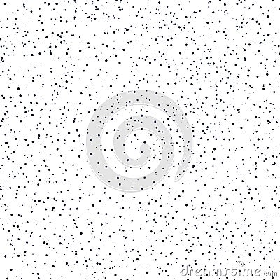 illustration of seamless black dot pattern with different grunge effect rounded spots isolated on white background Stock Photo