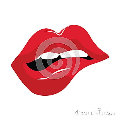 Illustration of sensual red lips Stock Photo